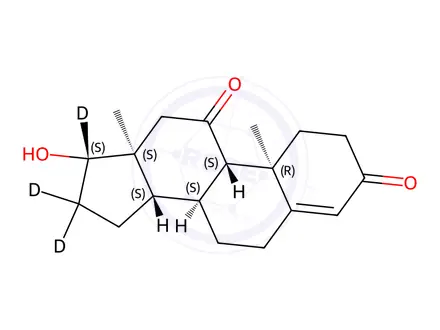 Chemical structure of 11-Ketotestosterone-[16,16,17-d3]