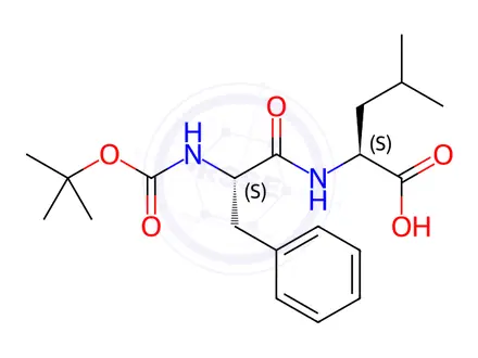 Chemical structure of (Tert-butoxycarbonyl)-L-phenylalanyl-L-leucine