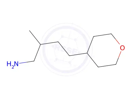 Chemical structure of 2-Methyl-4-(tetrahydro-2h-pyran-4-yl)butan-1-amine