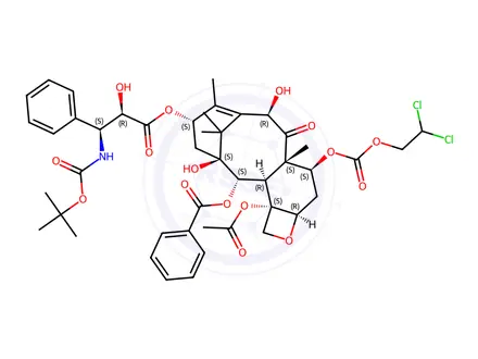 Chemical structure of 7-O-2,2-Dichloroethoxycarbonyl Docetaxel