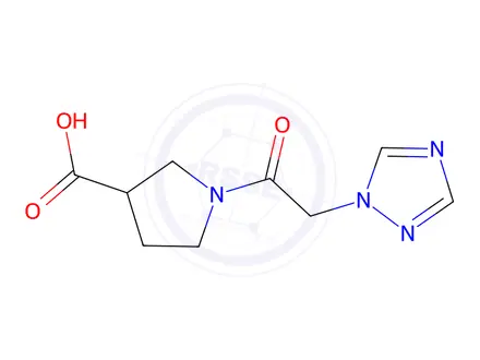 Chemical structure of 1-(2-(1h-1,2,4-triazol-1-yl)acetyl)pyrrolidine-3-carboxylic acid