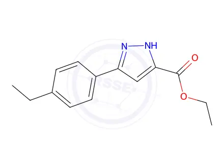 Chemical structure of Ethyl 5-(4-ethylphenyl)-1H-pyrazole-3-carboxylate