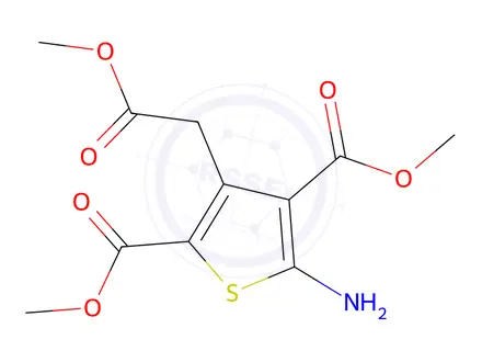 Chemical structure of 2,4-Dimethyl 5-amino-3-(2-methoxy-2-oxoethyl)thiophene-2,4-dicarboxylate
