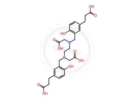 Chemical structure of N,N'-bis(2-hydroxy-5-(ethylene-beta-carboxy)benzyl)ethylenediamine N,N'-diacetic acid