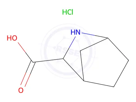 Chemical structure of exo-2-Azabicyclo[2.2.1]heptane-3-carboxylic acid hydrochloride