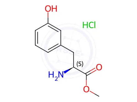 Chemical structure of (S)-Methyl 2-Amino-3-(3-hydroxyphenyl)propanoate Hydrochloride