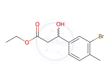 Chemical structure of ethyl 3-(3-bromo-4-methylphenyl)-3-hydroxypropanoate