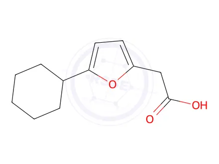 Chemical structure of 2-(5-Cyclohexylfuran-2-yl)acetic acid