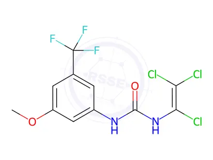 Chemical structure of N-[3-methoxy-5-(trifluoromethyl)phenyl]-N'-(1,2,2-trichlorovinyl)urea