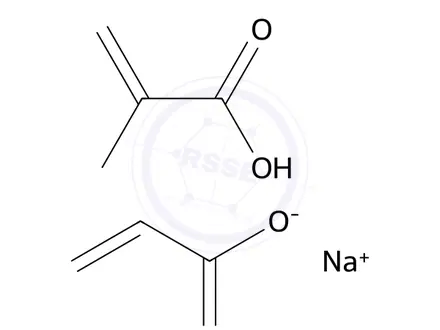Chemical structure of 2-Propenoic acid, 2-methyl-, polymer with 2-propenoic acid, sodium salt