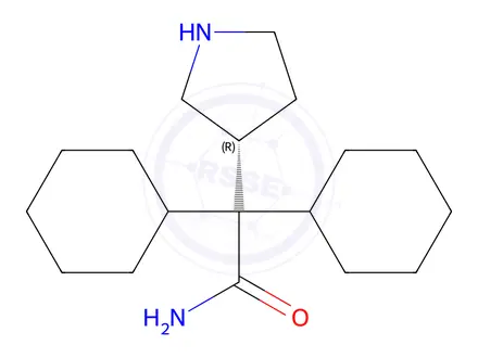 Chemical structure of (R)-2,2-Diphenyl-2-(pyrrolidin-3-yl)acetamide