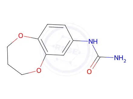 Chemical structure of (3,4-dihydro-2H-1,5-benzodioxepin-7-yl)urea