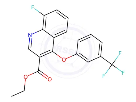 Chemical structure of Ethyl 8-fluoro-4-[3-(trifluoromethyl)phenoxy]quinoline-3-carboxylate