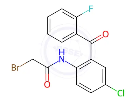 Chemical structure of N-[2-(2-Fluorophenyl)-4-chlorophenyl-2-bromoacetamide