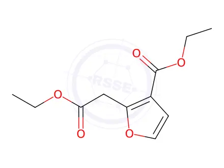 Chemical structure of 2-Furanacetic acid, 3-(ethoxycarbonyl)-, ethyl ester