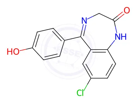 Chemical structure of 4’-Hydroxynordiazepam