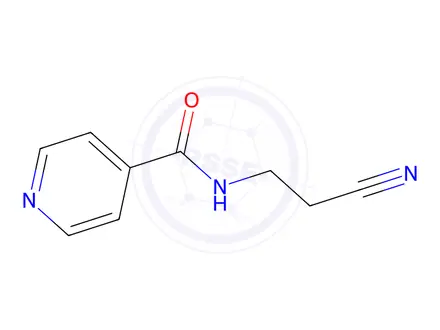Chemical structure of N-(2-cyanoethyl)isonicotinamide