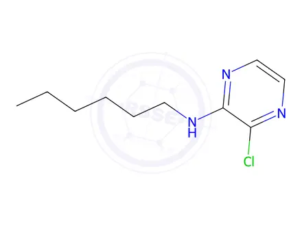 Chemical structure of 3-chloro-n-hexylpyrazin-2-amine