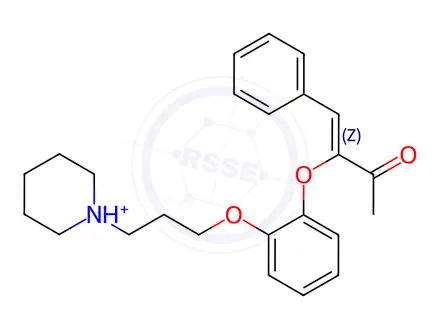 Chemical structure of (Z)-4-Phenyl-3-(2-(3-piperidinopropoxy)phenoxy)-3-buten-2-one citrate (1:1)