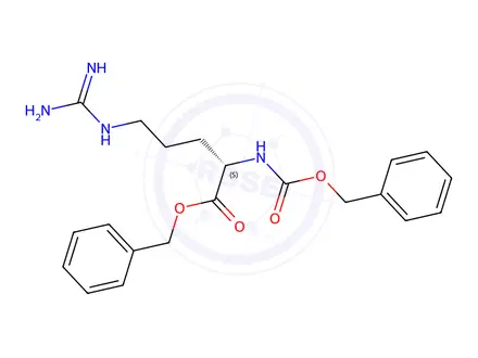 Chemical structure of (S)-Benzyl 2-(((benzyloxy)carbonyl)amino)-5-guanidinopentanoate 4-methylbenzenesulfonate