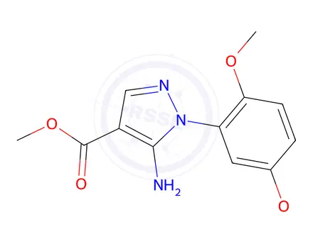 Chemical structure of Methyl 5-amino-1-(2,5-dimethoxyphenyl)-1H-pyrazole-4-carboxylate
