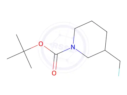Chemical structure of tert-butyl 3-(fluoromethyl)piperidine-1-carboxylate