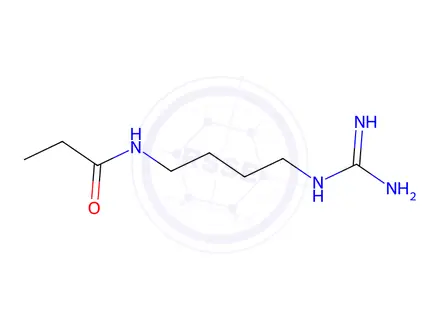 Chemical structure of N-(4-((Diaminomethylene)amino)butyl)propionamide