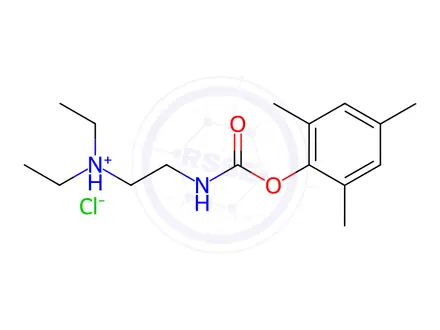 Chemical structure of Carbamic acid, [2-(diethylamino)ethyl]-, 2,4,6-trimethylphenyl ester, monohydrochloride (9CI)