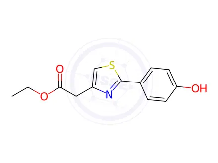 Chemical structure of [2-(4-Hydroxy-phenyl)-thiazol-4-yl]-acetic acid ethyl ester