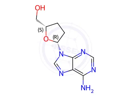 Chemical structure of 2',3'-Dideoxyadenosine