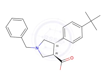 Chemical structure of Ethyl (3R,4S)-1-benzyl-4-(4-(tert-butyl)phenyl)pyrrolidine-3-carboxylate