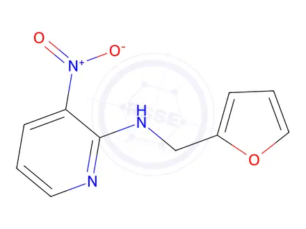 Chemical structure of N-(furan-2-ylmethyl)-3-nitropyridin-2-amine