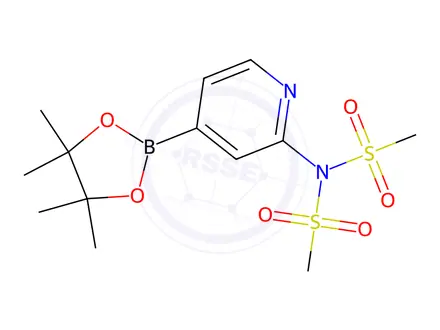 Chemical structure of N-methylsulfonyl-N-[4-(4,4,5,5-tetramethyl-1,3,2-dioxaborolan-2-yl)-2-pyridyl]methanesulfonamide