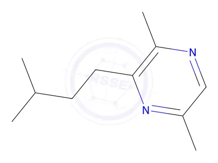 Chemical structure of isopentyldimethylpyrazine,2-isopentyl-3,6-dimethylpyrazine