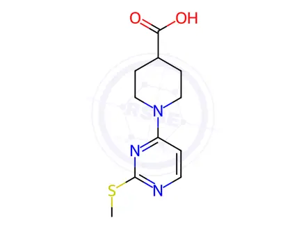 Chemical structure of 1-(2-(Methylthio)pyrimidin-4-yl)piperidine-4-carboxylic acid