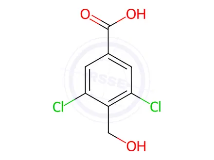 Chemical structure of Benzoic acid, 3,5-dichloro-4-(hydroxymethyl)-