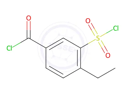 Chemical structure of Benzoyl chloride, 3-(chlorosulfonyl)-4-ethyl-