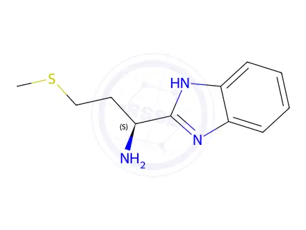 Chemical structure of (1S)-1-(1H-1,3-Benzodiazol-2-yl)-3-(methylsulfanyl)propan-1-amine hydrochloride