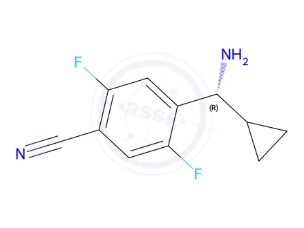 Chemical structure of (R)-4-(Amino(cyclopropyl)methyl)-2,5-difluorobenzonitrile