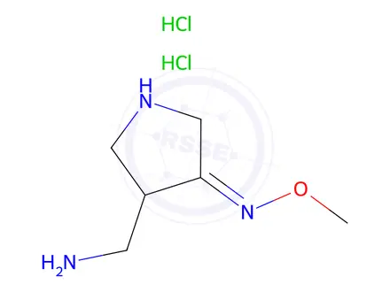 Chemical structure of (R/S)-4-(Aminomethyl)-3-pyrrolidinone O-Methyloxime Dichloride