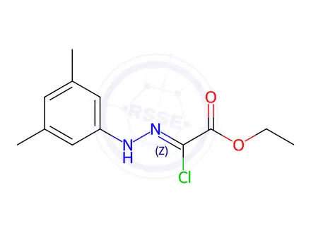 Chemical structure of Ethyl (2Z)-2-chloro-2-[2-(3,5-dimethylphenyl)hydrazin-1-ylidene]acetate
