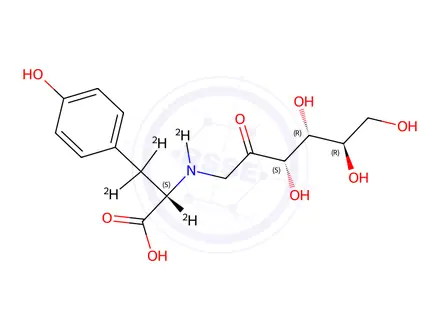 Chemical structure of N-(1-Deoxy-D-fructos-1-yl)-L-tyrosine-d4