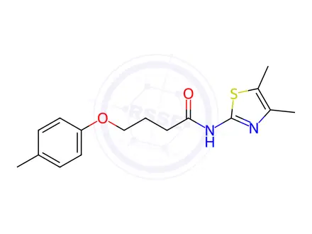 Chemical structure of N-(4,5-dimethyl-1,3-thiazol-2-yl)-4-(4-methylphenoxy)butanamide