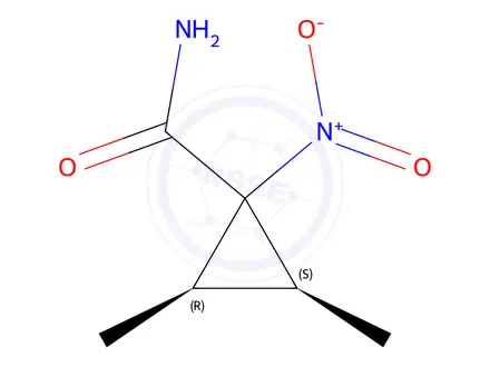 Chemical structure of Cyclopropanecarboxamide, 2,3-dimethyl-1-nitro-, (1alpha,2alpha,3alpha)-(9CI)