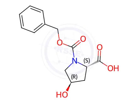 Chemical structure of (2S,4R)-4-Hydroxy-1,2-pyrrolidinedicarboxylic Acid 1-Benzyl Ester