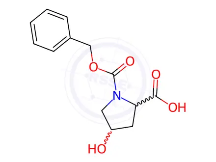 Chemical structure of (2R,4S)-N-ALPHA-CARBOBENZOXY-4-HYDROXYPYRROLIDINE-2-CARBOXYLIC ACID