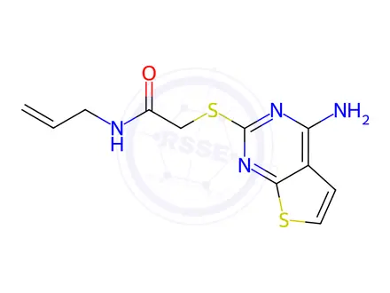 Chemical structure of n-Allyl-2-((4-aminothieno[2,3-d]pyrimidin-2-yl)thio)acetamide