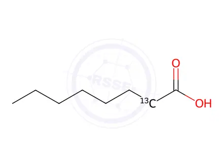 Chemical structure of Caprylic acid-2-13C