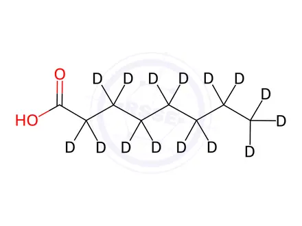 Chemical structure of Octanoic Acid-D15