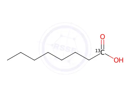 Chemical structure of Caprylic Acid-13C
